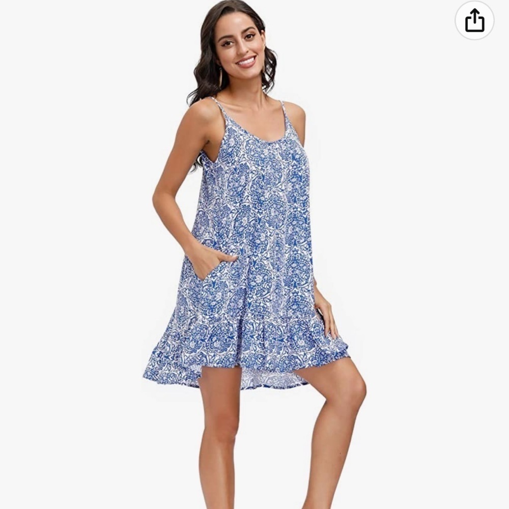 Buenos Ninos Blue & White Dress